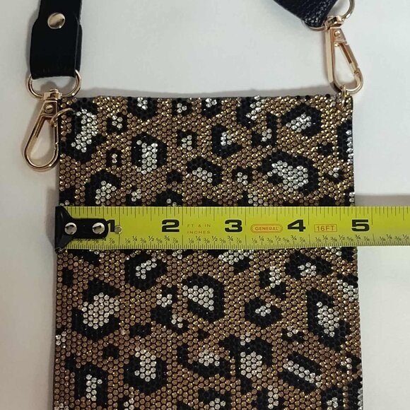 PU leather leopard print, sparkle phone case/sleeve with 50" strap - NWOT - Picture 13 of 14